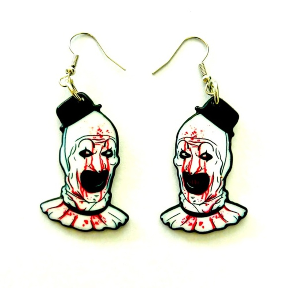 Terrifier Acrylic Earrings, Halloween Accessories, Horror Movie